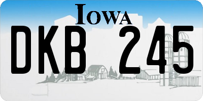 IA license plate DKB245