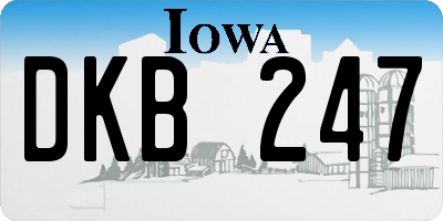 IA license plate DKB247