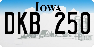 IA license plate DKB250