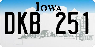 IA license plate DKB251