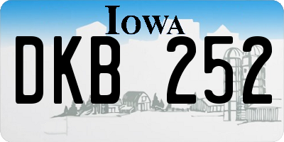 IA license plate DKB252