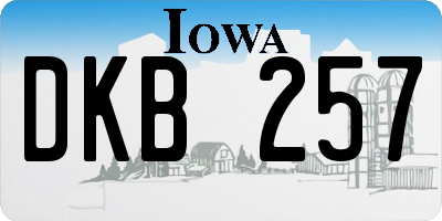 IA license plate DKB257