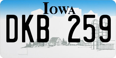 IA license plate DKB259