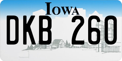 IA license plate DKB260