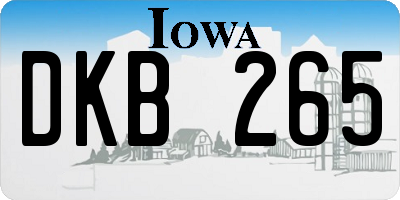 IA license plate DKB265