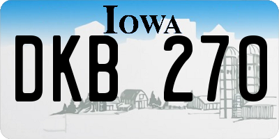 IA license plate DKB270