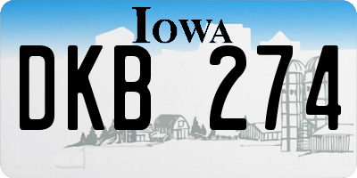 IA license plate DKB274