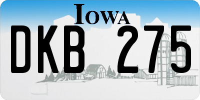 IA license plate DKB275