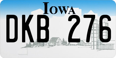 IA license plate DKB276
