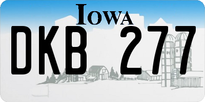 IA license plate DKB277