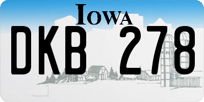 IA license plate DKB278