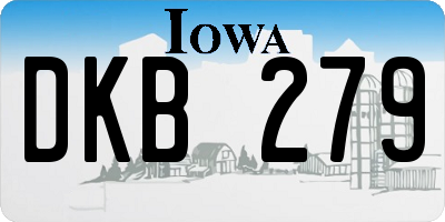 IA license plate DKB279