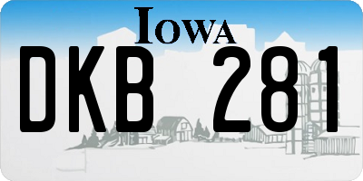 IA license plate DKB281