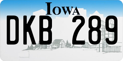 IA license plate DKB289