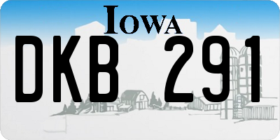 IA license plate DKB291