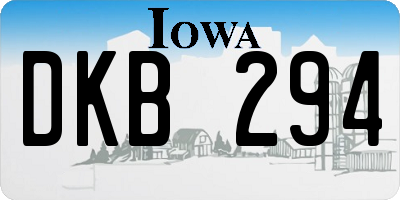 IA license plate DKB294
