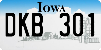 IA license plate DKB301