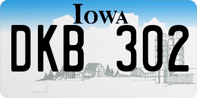 IA license plate DKB302