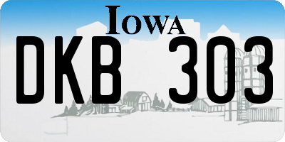 IA license plate DKB303