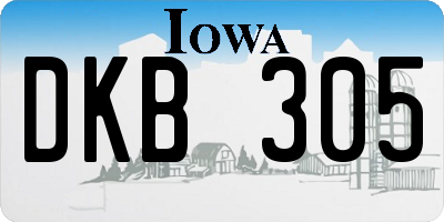 IA license plate DKB305