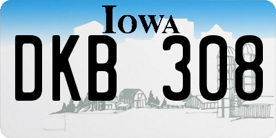 IA license plate DKB308