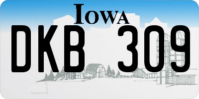 IA license plate DKB309