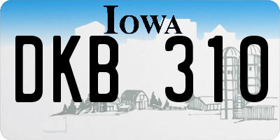 IA license plate DKB310