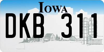 IA license plate DKB311