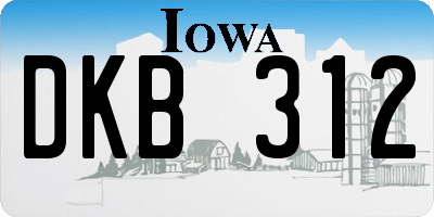 IA license plate DKB312