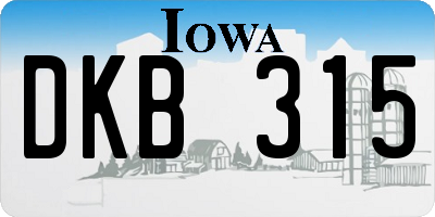 IA license plate DKB315