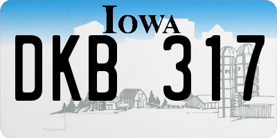 IA license plate DKB317