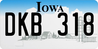 IA license plate DKB318