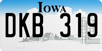 IA license plate DKB319