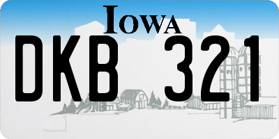 IA license plate DKB321