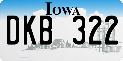IA license plate DKB322