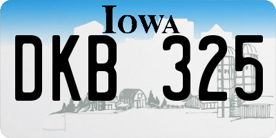 IA license plate DKB325