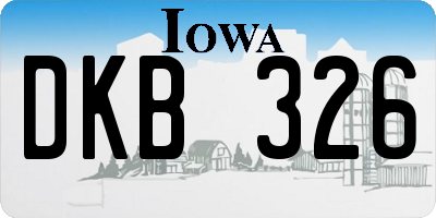 IA license plate DKB326