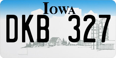 IA license plate DKB327