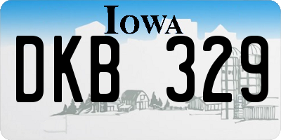 IA license plate DKB329