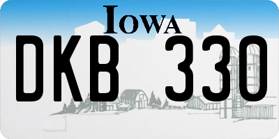 IA license plate DKB330