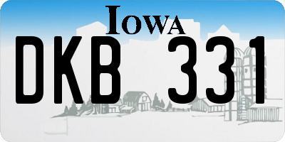 IA license plate DKB331