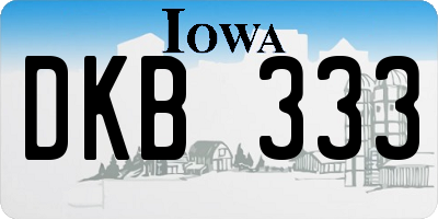 IA license plate DKB333