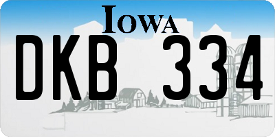 IA license plate DKB334