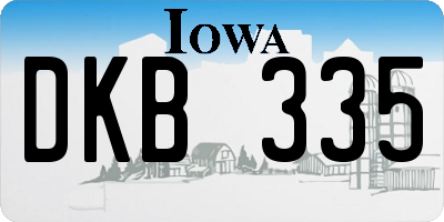 IA license plate DKB335