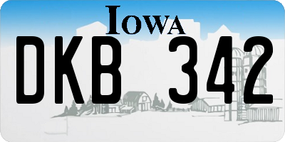 IA license plate DKB342