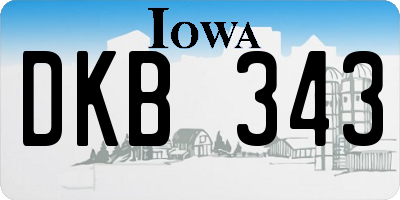 IA license plate DKB343