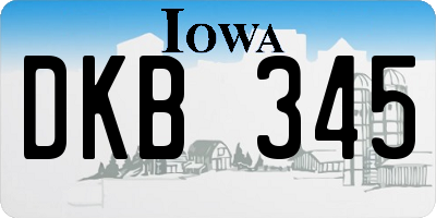 IA license plate DKB345