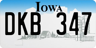 IA license plate DKB347