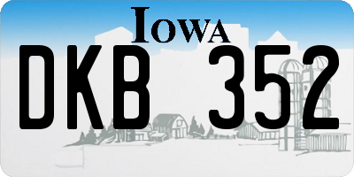 IA license plate DKB352
