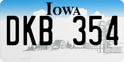 IA license plate DKB354